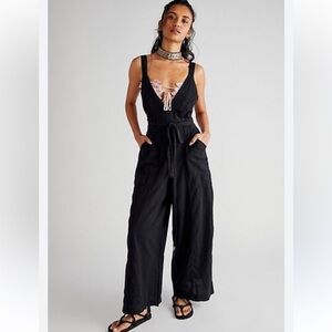 Free People pretty simple wide leg jumpsuit- M